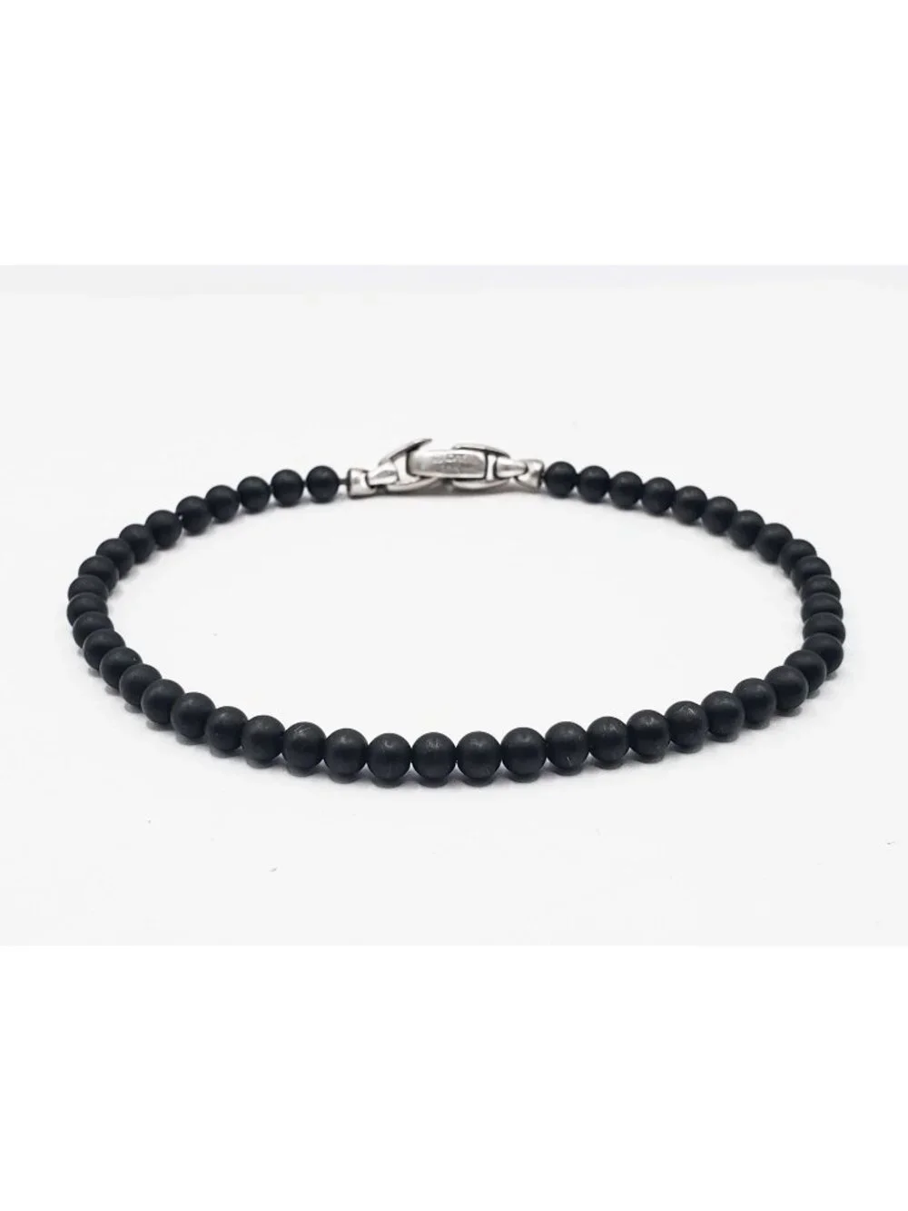 David Yurman Men's Spiritual Beads Bracelet Black Onyx with Sterling Silver